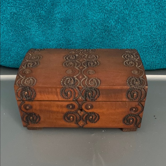 Other - Elegant Brown Wooden Decorative Box